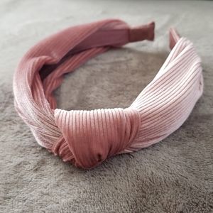 Pink velvet headband